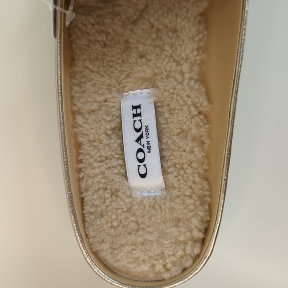 Coach Irene Shearling Mule Size 6 Platinum Champagne - Picture 10 of 11
